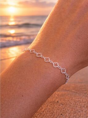 5mm Silver Quatrefoil Chain Custom Bracelet (S925)
